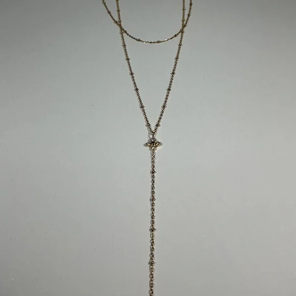 Dainty Delicate LayereClover Collarbone Lariat Style Hypoallergenic Necklace - Picture 4 of 13